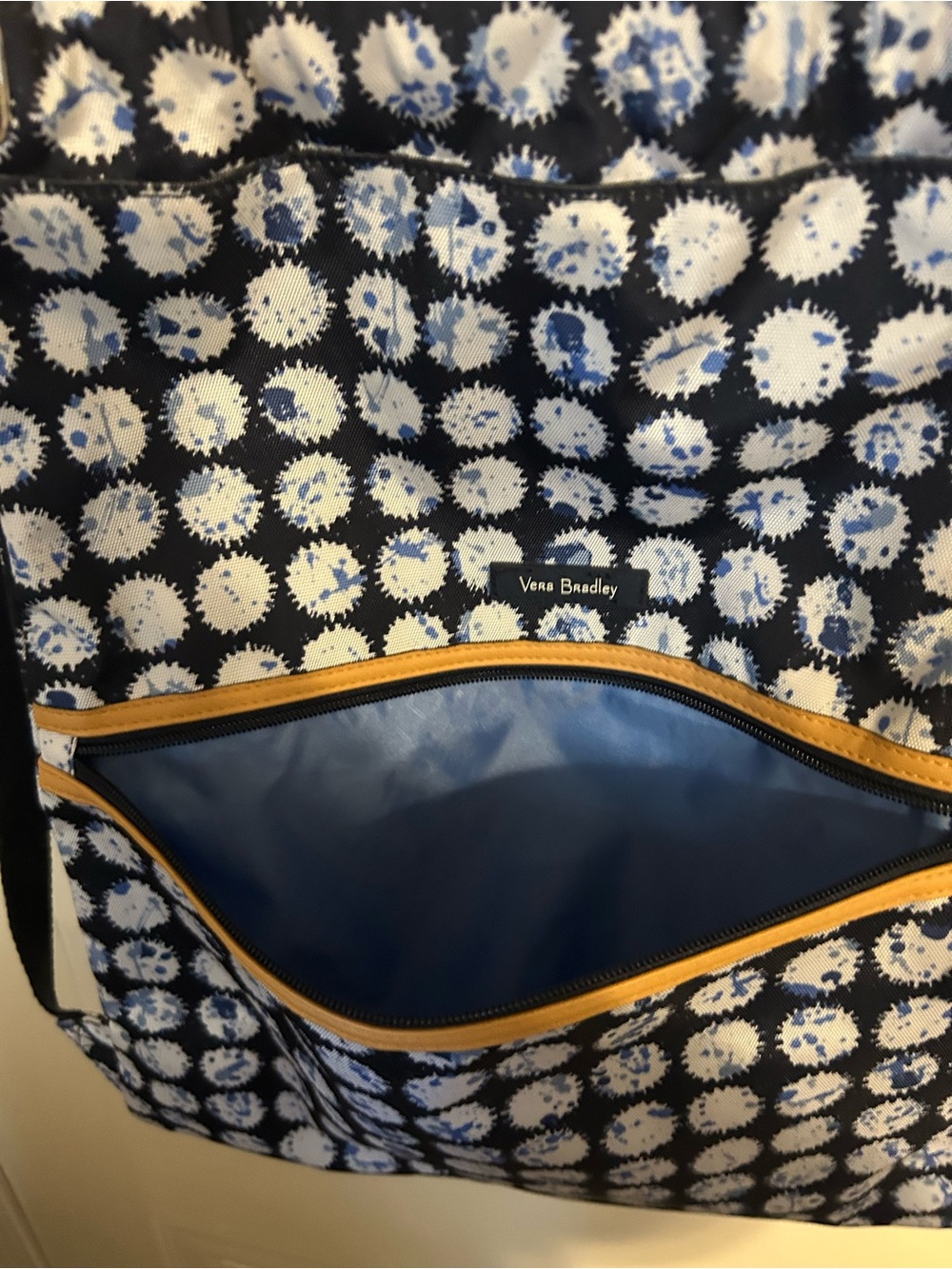 Vera Bradley Navy pattern Drawstring Backpack - Picture 5 of 6